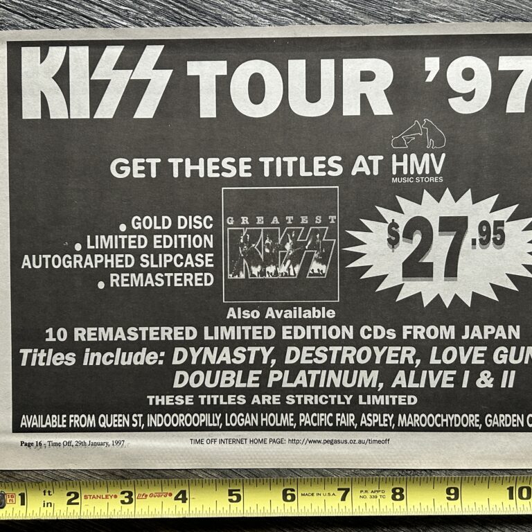 KISS Ad Greatest Kiss Gold Autograph Slipcase CD 1997 Australia Vintage Kiss