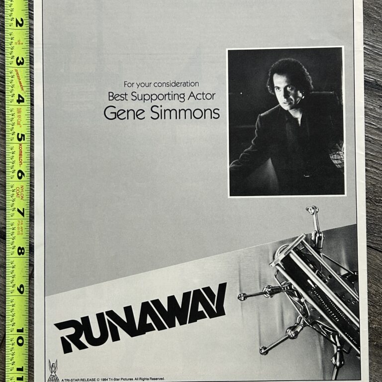 KISS Ad Advert GENE SIMMONS Runaway Movie Spider Supporting Actor Vintage Kiss