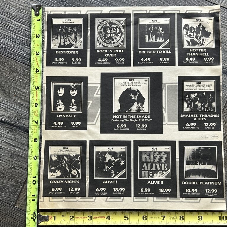 KISS Ad Hot In The Shade Cassette CD 1970's Back Catalog Vintage Kiss Aucoin