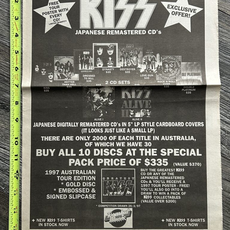 KISS Ad Japan Japanese Remaster CD Toombull Music 1997 Australia Vintage Aucoin