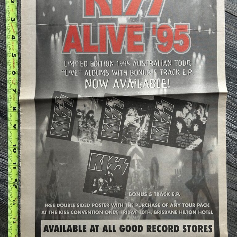 KISS Ad Alive '95 Australia Tour CD Editions Alive 1 2 3 Vintage Kiss 11x16 B