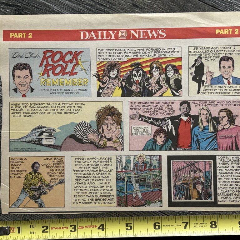 KISS Comic Strip Clipping Dick Clark's Rock Roll & Remember 1994 Vintage Kiss