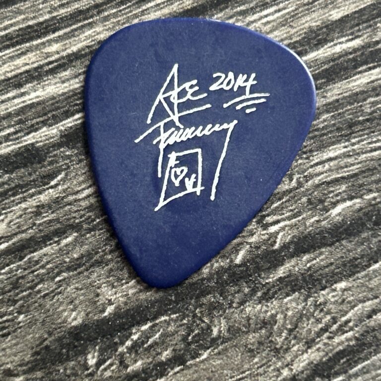 KISS Guitar Pick ACE FREHLEY Space Invader Tour 2014 Tour Blue Vintage Kiss