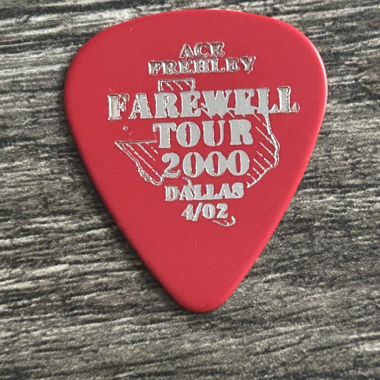KISS Guitar Pick Farewell Tour ACE FREHLEY Dallas TX April 2 Red Vintage Kiss