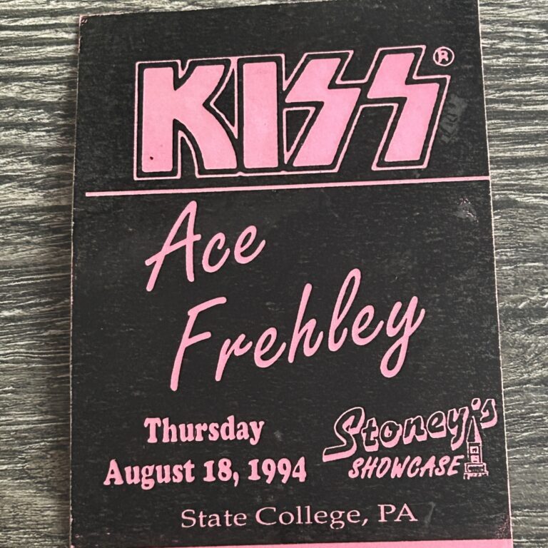 KISS Laminate Pass ACE FREHLEY Tour Stoney's State College PA 1994 Vintage Kiss