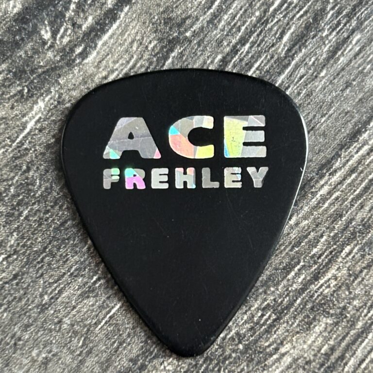 Kiss Guitar Pick ACE FREHLEY Just For Fun Tour Silver Prism Black Vintage Kiss