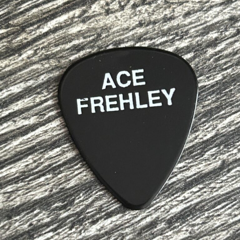 Kiss Guitar Pick ACE FREHLEY Trouble Walkin Concert Tour Black White Vintage