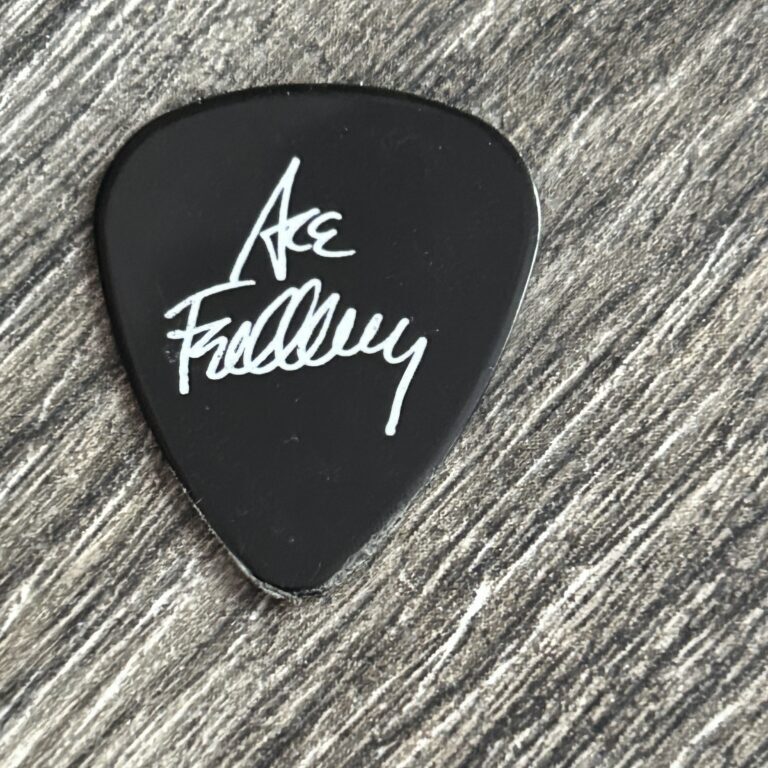 Kiss Guitar Pick ACE FREHLEY Trouble Walkin Concert Tour Black 1 Sided Vintage