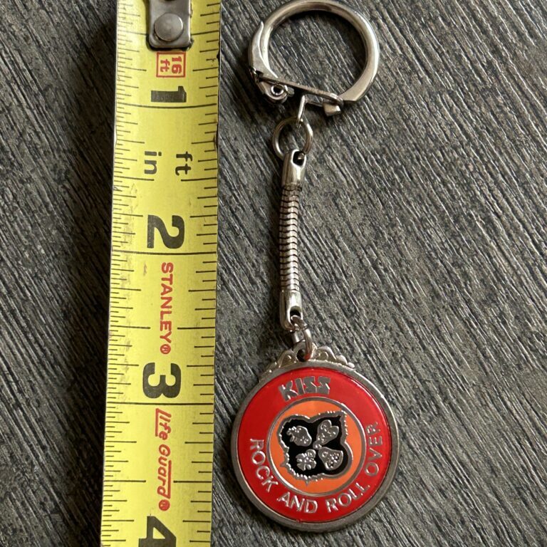 KISS Keychain Badge Rock And Roll Over German 1" Vintage Kiss Memorabilia Aucoin
