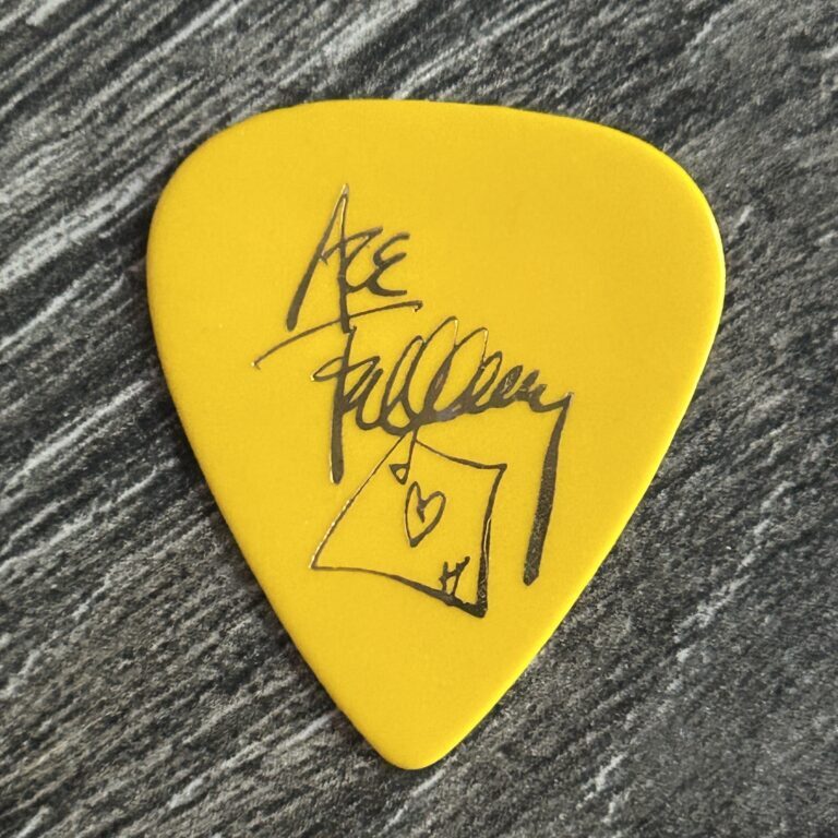 Kiss Guitar Pick ACE FREHLEY Just For Fun Japan Tour ANGLED PLAYING CARD Yellow