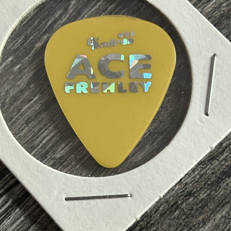 Kiss Guitar Pick ACE FREHLEY D'Andrea Bad Boys Tour Yellow Silver Prism Vintage