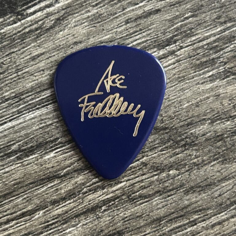 Kiss Guitar Pick ACE FREHLEY Loaded Deck Promo Blue Gold Spade Vintage Kiss