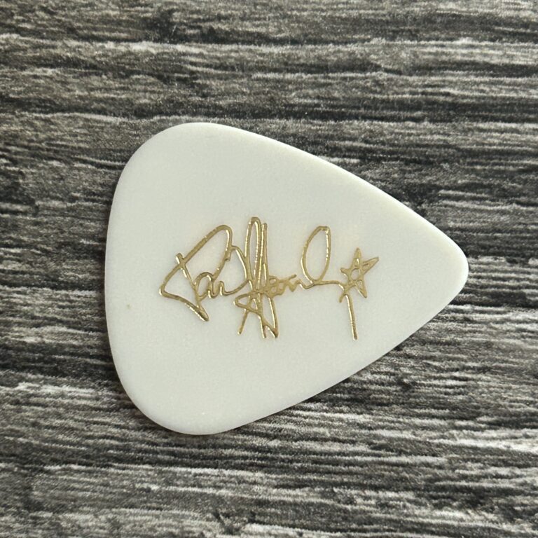 KISS Guitar Pick PAUL STANLEY Musicade Horizontal White Gold Vintage Kiss 1980's