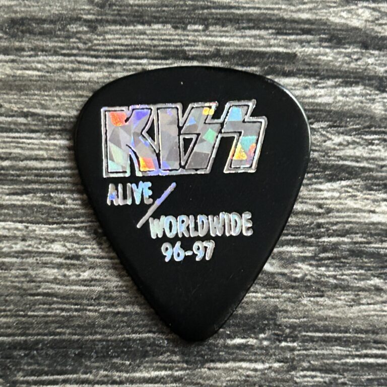 KISS Guitar Pick PAUL STANLEY Alive Worldwide Reunion Black Silver B Vintage