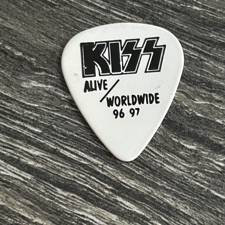KISS Guitar Pick GENE SIMMONS Alive Worldwide Reunion Black White Black w/o Dash