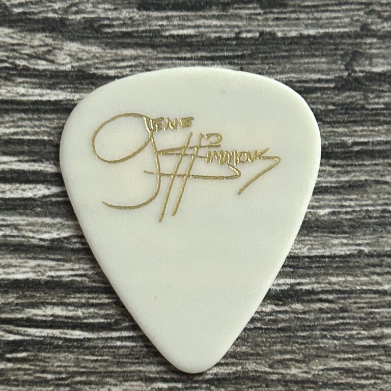KISS Guitar Pick GENE SIMMONS Hot In The Shade Concert Tour White Vintage Kiss