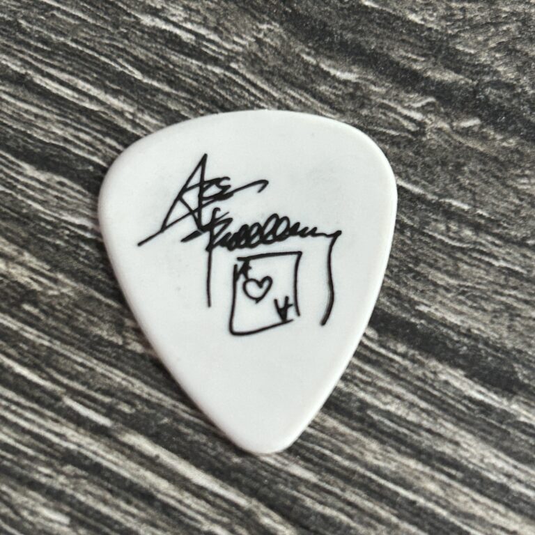 KISS Guitar Pick ACE FREHLEY Farewell White Black Straight Position Signature