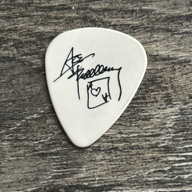 KISS Guitar Pick ACE FREHLEY Farewell White Black Angled Position Signature