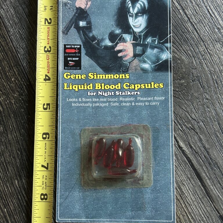 KISS GENE SIMMONS Blood Capsules 4pc Pack Vintage Kiss Memorabilia Aucoin Style