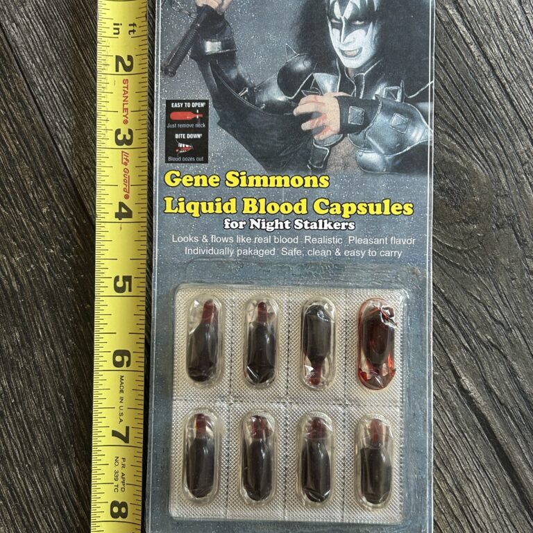 KISS GENE SIMMONS Blood Capsules 8pc Pack Vintage Kiss Memorabilia Aucoin Style