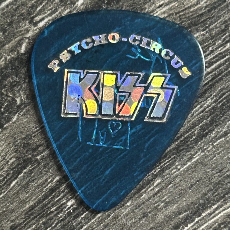 KISS Guitar Pick ACE FREHLEY Psycho Circus Circle Prism Translucent Blue Vintage