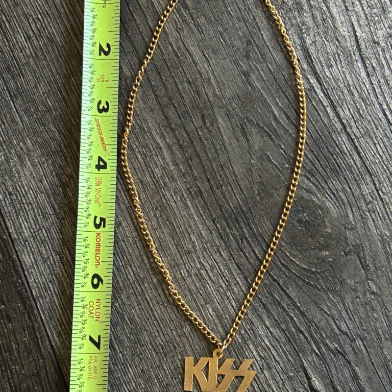 KISS Gumball Machine Gold Colored Logo Necklace Vintage Kiss Memorabilia Aucoin