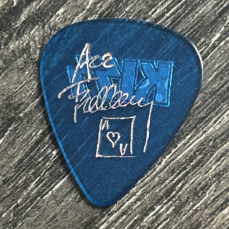 KISS Guitar Pick ACE FREHLEY Farewell Circle Prism Translucent Blue Vintage Kiss