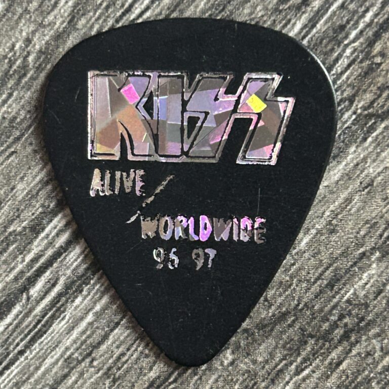 KISS Guitar Pick ACE FREHLEY Alive Worldwide Reunion Black Silver NoDash Vintage