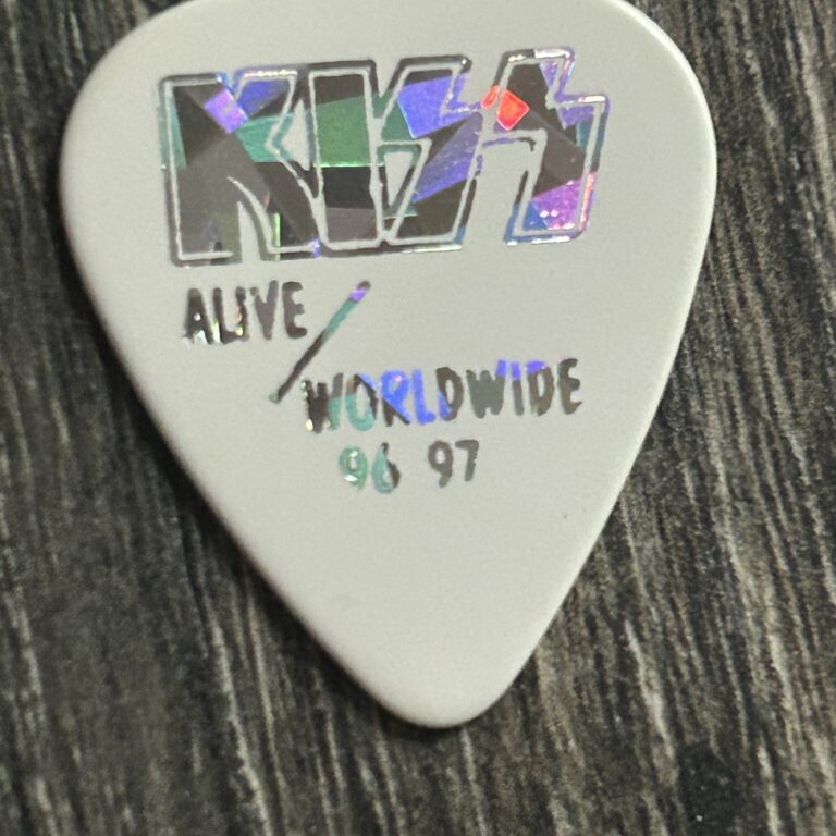 KISS Guitar Pick ACE FREHLEY Alive Worldwide Reunion White Silver NoDash Vintage