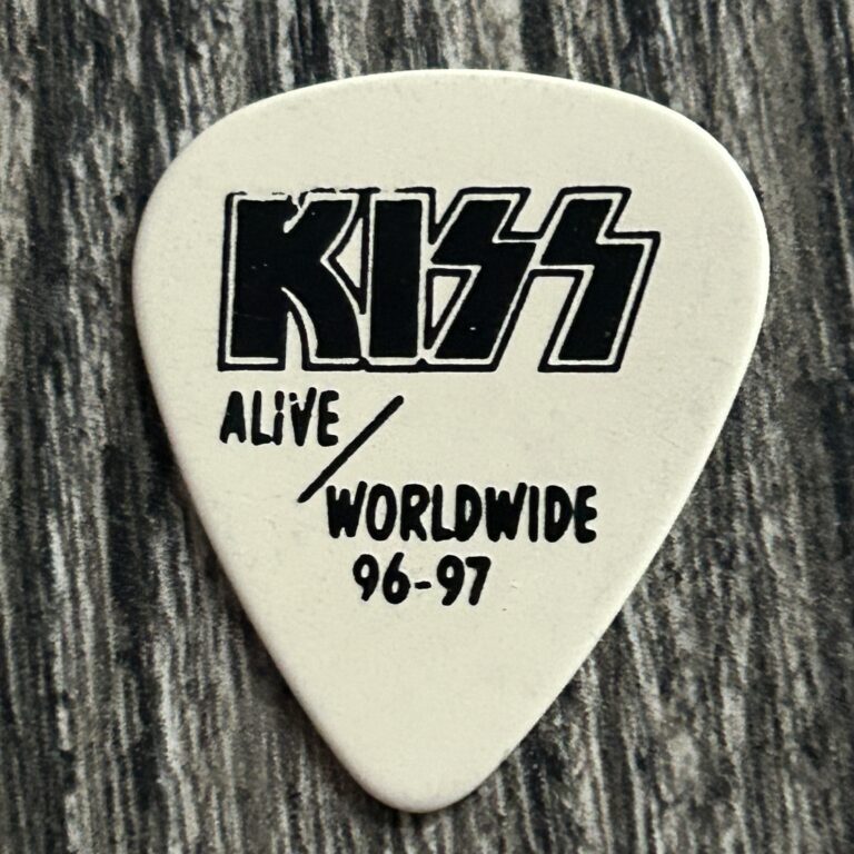 KISS Guitar Pick ACE FREHLEY Alive Worldwide Reunion OffWhite Black Vintage Kiss