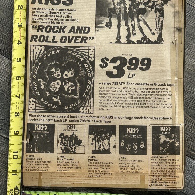 KISS Ad Rock And Roll Over Vinyl Madison Square Garden NY Concert Vintage Aucoin