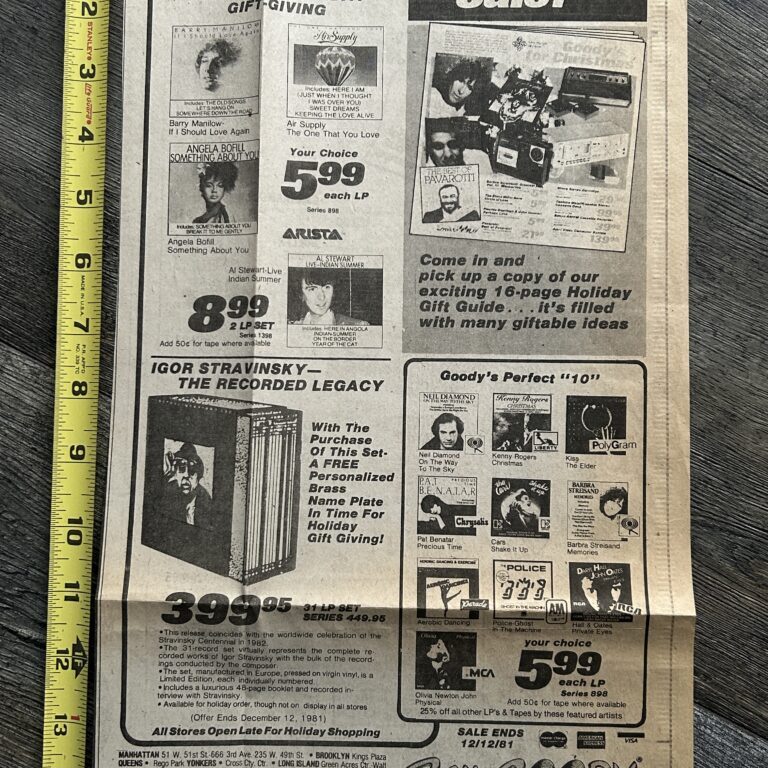 KISS Ad Advert The Elder Vinyl Record Sam Goody NY 1981 Vintage Kiss Aucoin Era