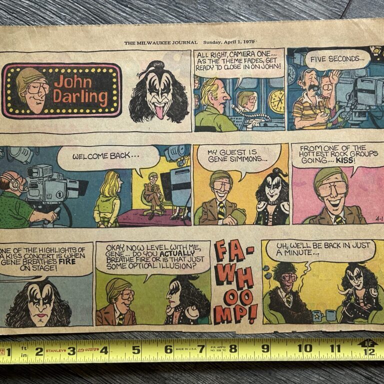 KISS Comic Strip 1979 John Darling GENE SIMMONS Milwaukee Vintage Kiss Aucoin