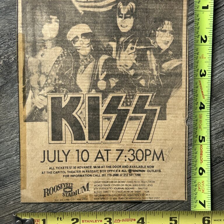 KISS Concert Ad Roosevelt Stadium Destroyer Tour Jul 10 1976 Vintage Kiss Aucoin