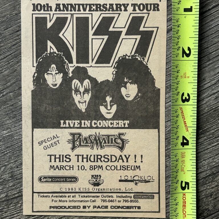KISS Concert Ad Creatures Of The Night Tour Houston 1983 Vintage Kiss Plasmatics