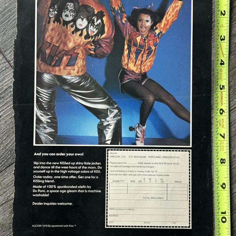 KISS Ad Advert 1978 Flames Jacket Tyvek Vintage Kiss Aucoin Memorabilia
