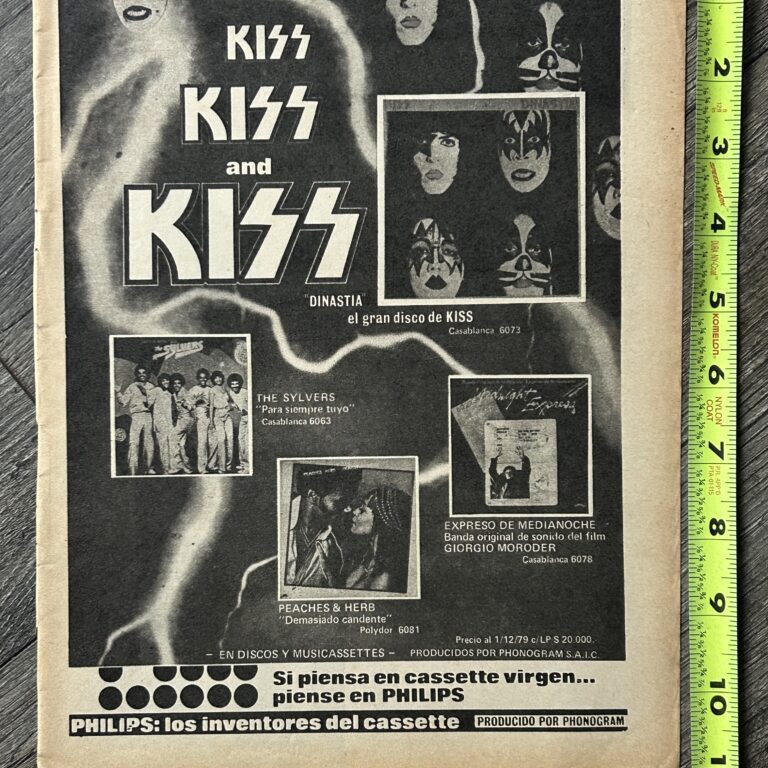 KISS Ad Advert Dynasty LP Vinyl Record Album Spain 1979 Vintage Kiss Aucoin