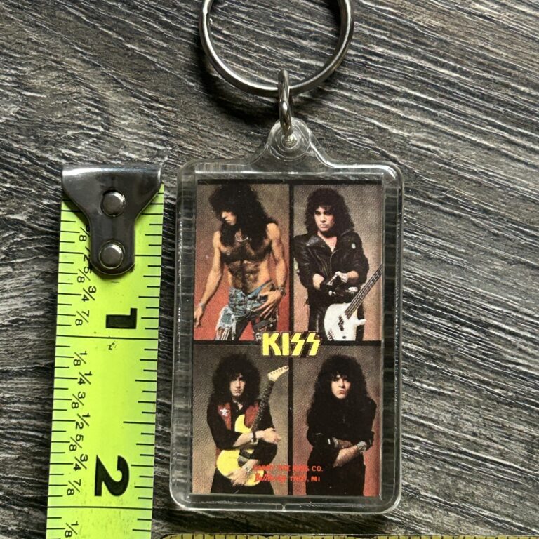 KISS Keychain Crazy Nights 1987 Vintage Kiss Memorabilia Eric Carr Bruce Kulick