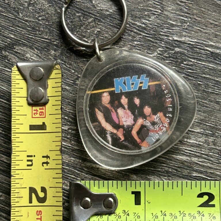 KISS Keychain Lick It Up Gene Simmons 2 Sided Lucite Vintage Kiss Memorabilia