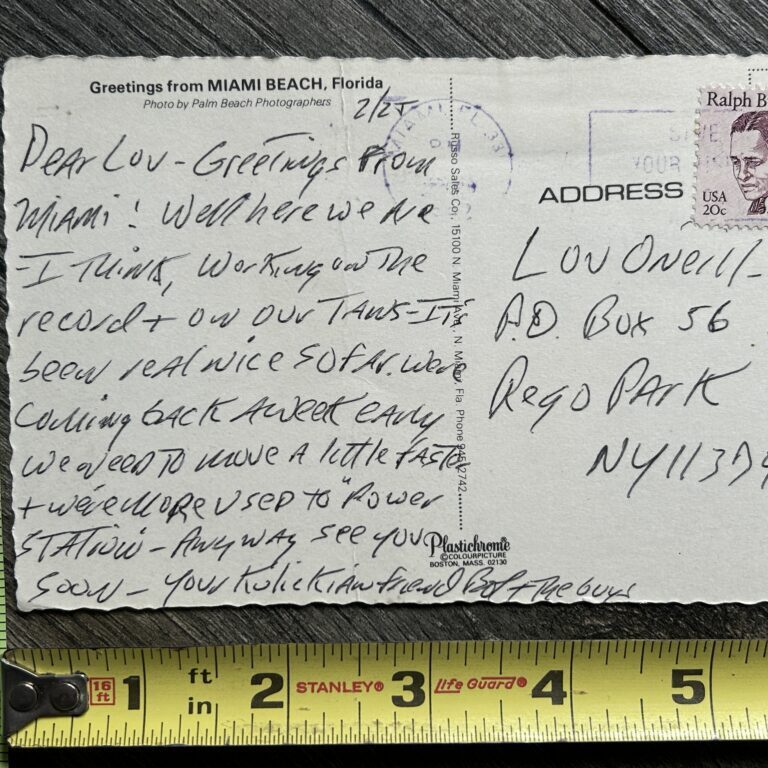 KISS Postcard Bob Kulick Handwritten Signed Autograph Vintage Kiss Memorabilia