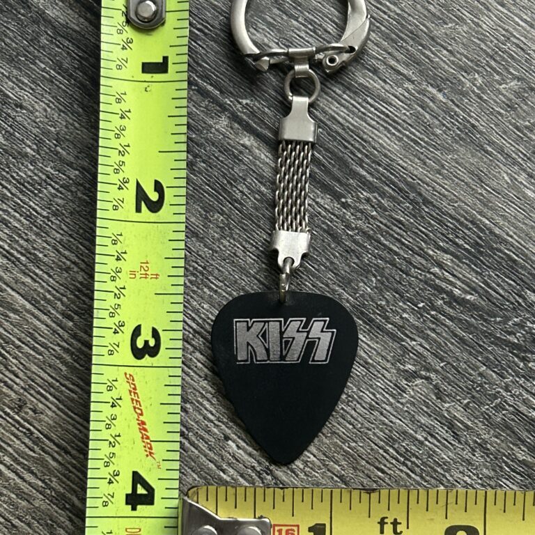 KISS Guitar Pick Keychain Black Silver Logo Vintage Kiss Memorabilia 1980's