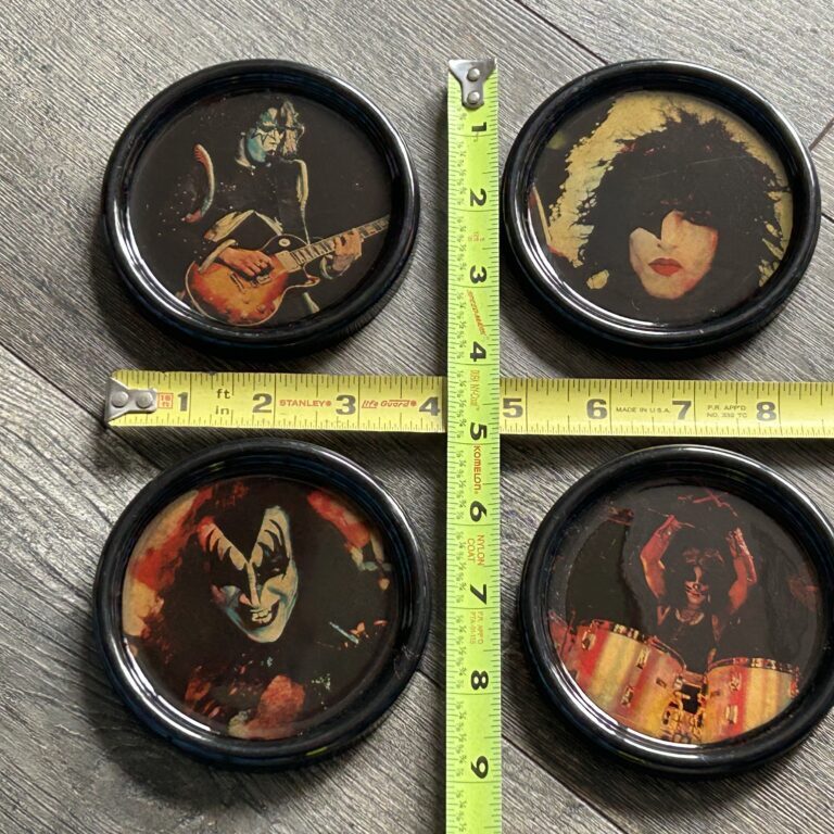 KISS Coaster 4pc Set Kiss Alive Headshop Vintage Kiss Memorabilia Aucoin