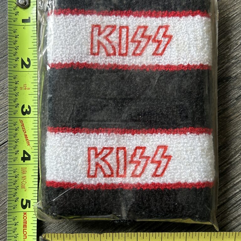 KISS Wristband Set Red Outline Logo Black White Vintage Kiss Memorabilia 1980's