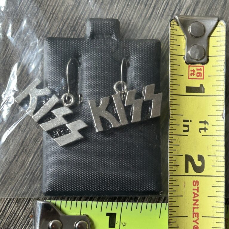 KISS Earrings Logo Jewelry Silver Metal Sealed Vintage Kiss Memorabilia 1980's