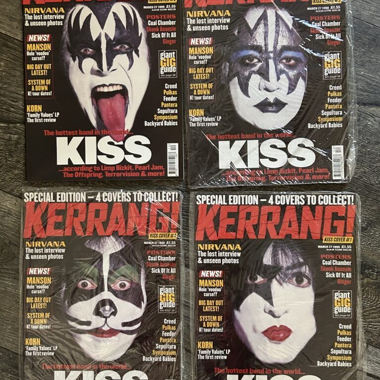 KISS Magazine Kerrang Psycho Circus 4pc Set Mar 1999 Vintage Kiss Memorabilia B