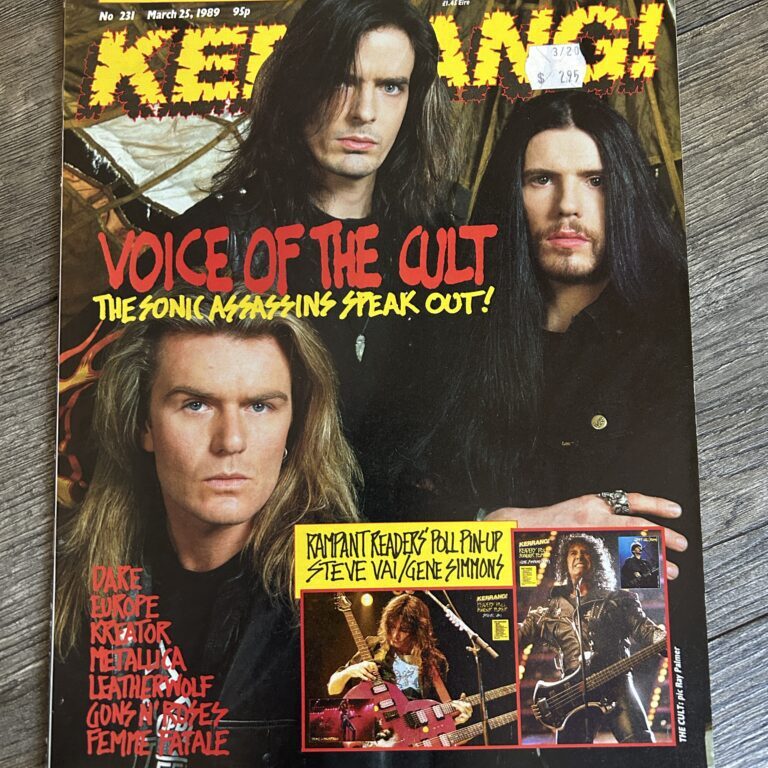 KISS Poster Centerfold Gene Simmons Kerrang Magazine 1989 Vintage Kiss The Cult