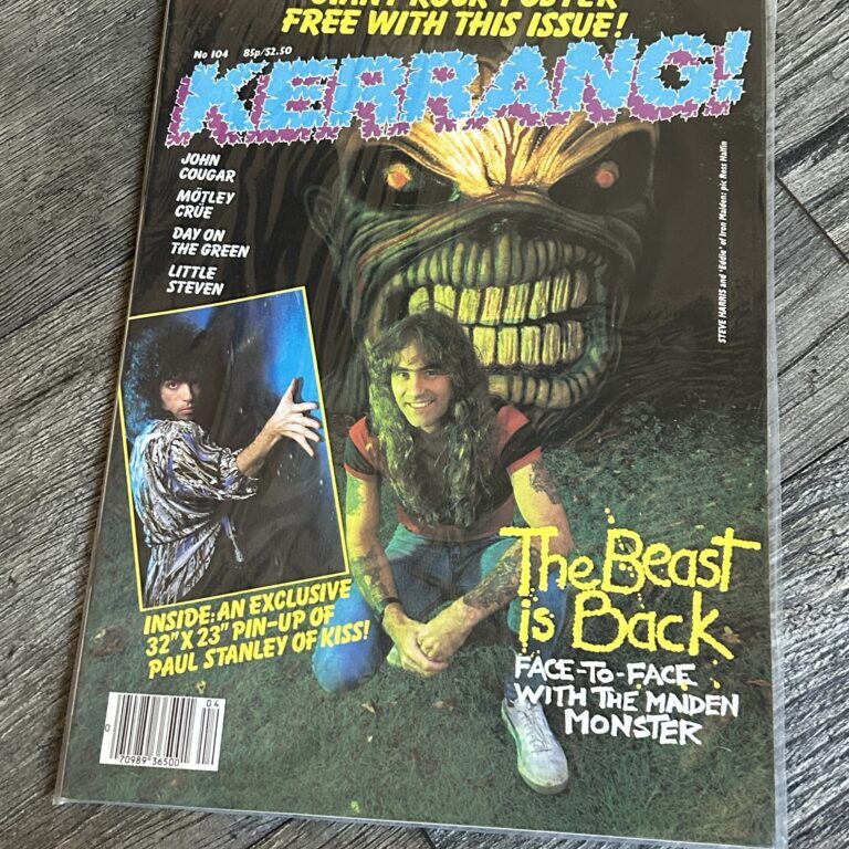 KISS Poster Centerfold Paul Stanley Kerrang Magazine Vintage Kiss Iron Maiden