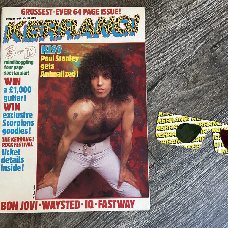 KISS Magazine Kerrang Oct 1984 Paul Stanley Animalize 3-D Glasses Vintage Kiss