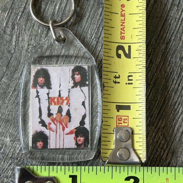 KISS Keychain Animalize Gene Simmons Tongue 2 Sided Vintage Kiss Memorabilia