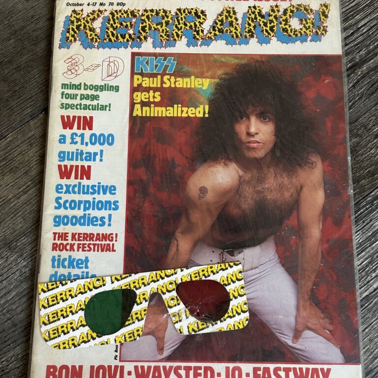 KISS Magazine Kerrang Oct 1984 Paul Stanley Animalize 3-D SEALED Vintage Kiss